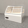 Refrigerated Display Case Shelving With Curved Glass Door And White Body Design