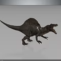 Realistic Spinosaurus Dinosaur Character With Open Mouth And Sailback Structure In 3D Render 3d model