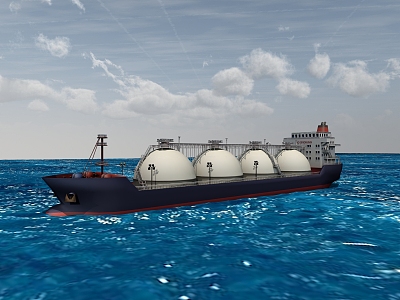 LNG carrier LNG oil and gas carrier cargo ship 3d model