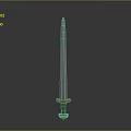 Ancient Decorative Sword With Silver Blade And Wooden Hilt As Weapon