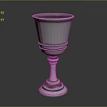 Elegant Silver Metal Goblet with Decorative Patterns and Classic Base Design for Home Use 3d model