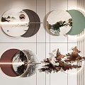 Elegant Modern Circular Wall Decor With Natural Patterns And LED Lighting For Home Interior 3d model