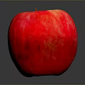 Fresh Red Apple With Red And Yellow Gradient Surface On Black Background With Reflection
