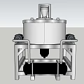 Heavy Duty Industrial Equipment Featuring Circular Metal Vessel Top Structure Base Stand And Side Motors