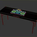 Professional Electronic Control Panel Placed On Foldable Dark Wood Table With Portable Design
