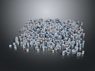 Colorful Cartoon City Scene With Miniature Buildings And Dense Urban Layout 3d model
