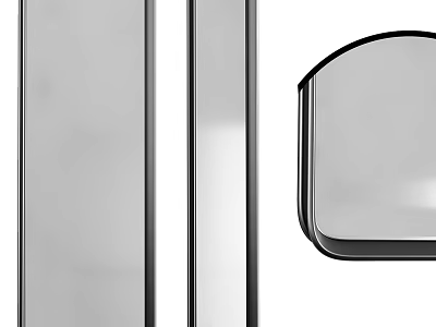 Modern Mirror Design With Sleek Metal Frame And Vertical Panel Decor 3d model