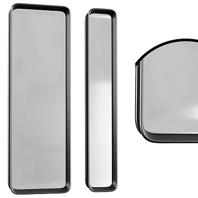 Modern Mirror Design With Sleek Metal Frame And Vertical Panel Decor 3d model
