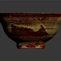 Handcrafted Ceramic Bowl With Red Brown And Cream Unique Texture For Dining Tableware