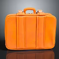 Orange Leather Classic Design Fashion Accessory Suitcase With Top Handle And Straps
