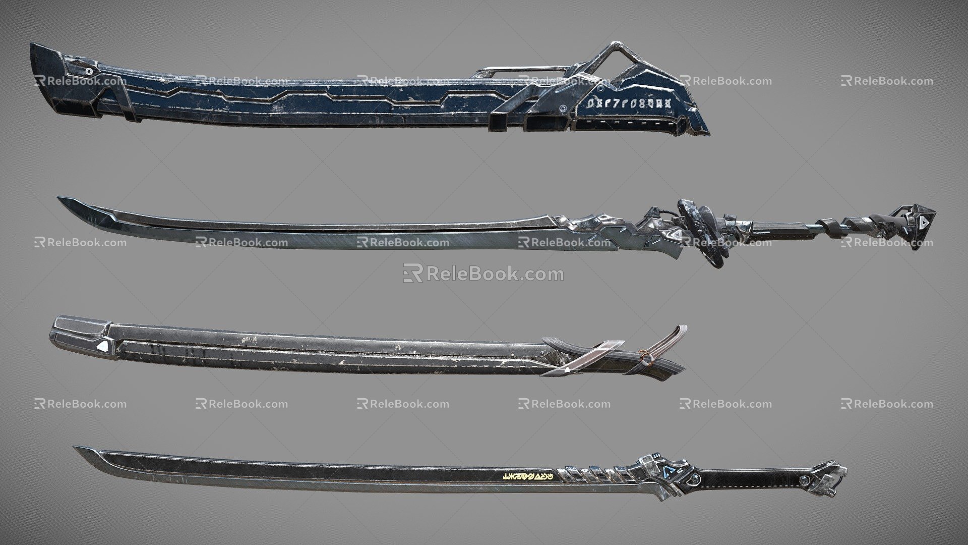 Weapons Sci-Fi Sword Pack model