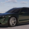 Green Sports Car With Sleek Aerodynamic Body Large Alloy Wheels And Black Roof