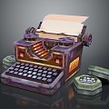 typewriter old typewriter antique typewriter classical typewriter english typewriter game item 3d model