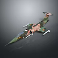 Aerospace Vehicle Model With Camouflage Design Sharp Nose And Wing Emblems 3d model