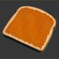 Delicious Toast With Orange Spread On Dark Background Close Up View 3d model