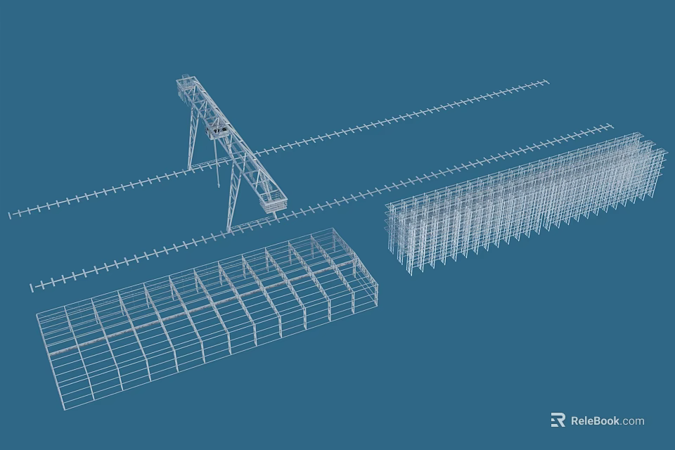 Industrial Equipment Steel Frames And Truss Structures For Construction Applications 3d model 