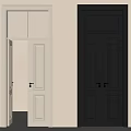 Classic Double Doors In Light And Dark Colors With Wooden Design And Light Wall Background