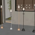 Modern Floor Standing Candle Lamps In Gold Silver Black Metal For Home Interior Decor