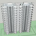 Modern High Rise Apartment Building Architectural Sketch With Multiple Floors And Balconies