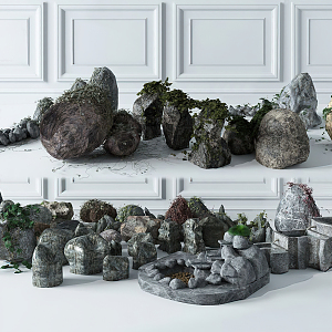 modern stone rockery stone 3d model