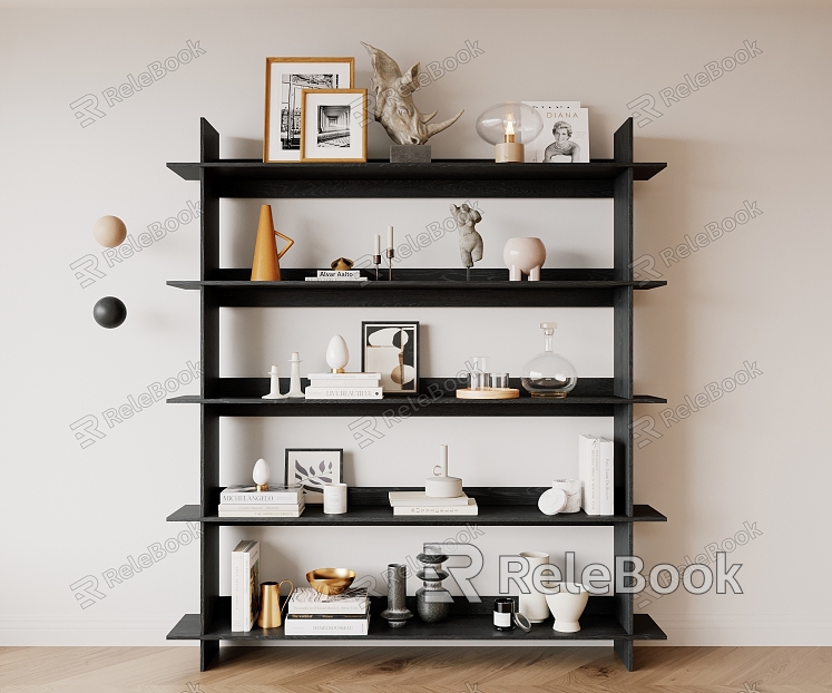 Solid wood modeling solid wood decorative shelf bookshelf model