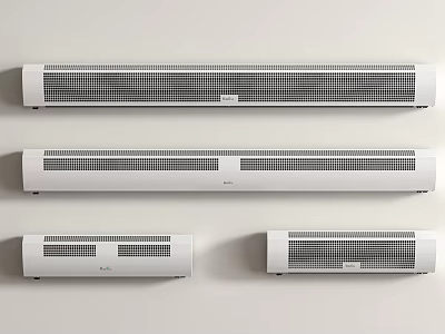 Various Styles Of Air Conditioner Fans Displayed 3d model
