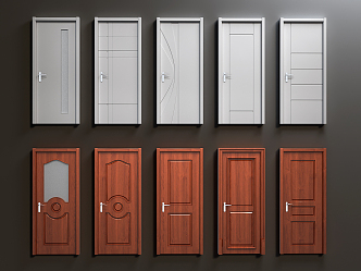 Modern swing door wooden door 3d model