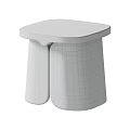 Modern Dark Wooden Stool With Smooth Square Seat And Unique Leg Design