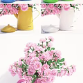 Pink Watering Can Vase With Fresh Pink Roses And Matching Lid