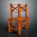 Wooden Equipment Frame Structure With Multi Layer Storage Stand And Metal Component