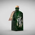 Green Medical Device Bottle With Cork Stopper Paper Label And Text Patterns