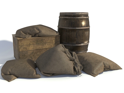 Modern Wooden Barrel Bag Wooden Barrel 3d model