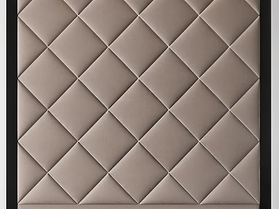 Elegant Light Brown Upholstered Wall Panel With Diamond Tufted Pattern For Modern Interior Decor 3d model