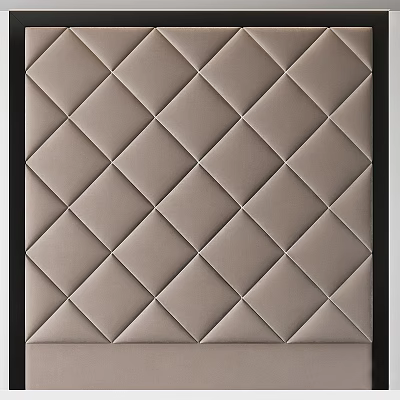 Elegant Light Brown Upholstered Wall Panel With Diamond Tufted Pattern For Modern Interior Decor 3d model