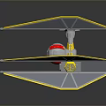 Aerospace Spacecraft Model With Transparent Wings Yellow Borders And Multi Wing Structure