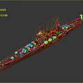 3D Model Of Warship Showing Detailed Interior Structure 3d model