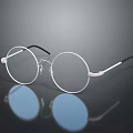 Modern Round Frame Jewelry Glasses With Silver Finish And Black Temples