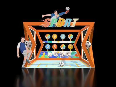 Fun Soccer Interactive Zone with Goal Structure Score Targets and Players Playing 3d model