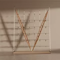 Modern Geometric Bookcase Design With Wooden Metal Frame And Multi Layer Shelves