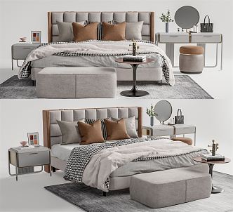 Modern Double Bed 3d model