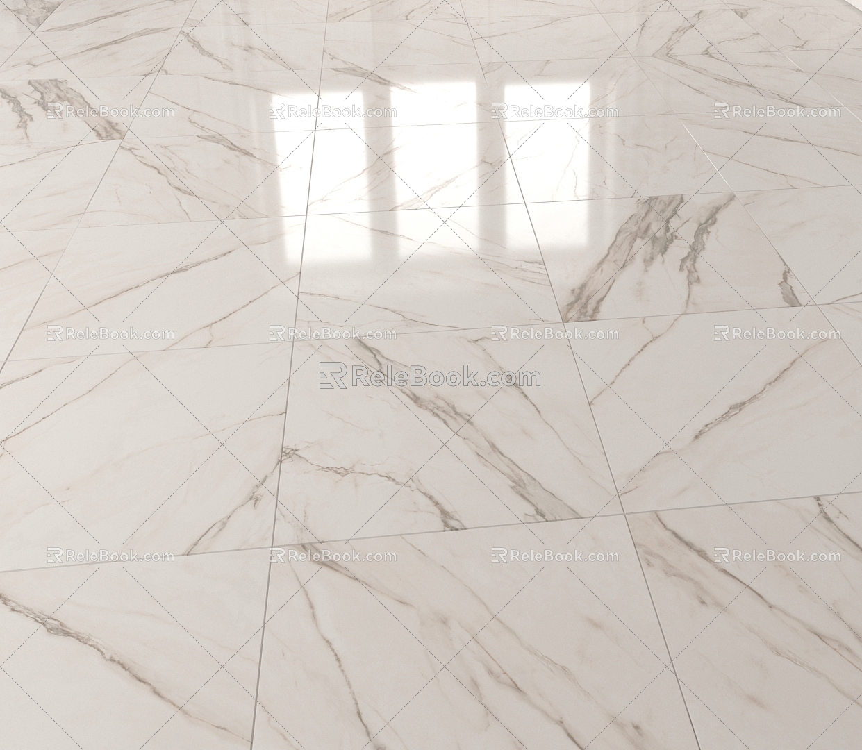 White marble tile floor marble tile 3d model