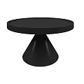 Modern Minimalist Black Round Coffee Table With Conical Base Design 3d model