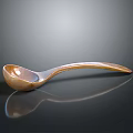 Copper Kitchen Spoon With Smooth Curved Handle And Shiny Reflective Surface 3d model