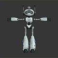 Game Movie Robot Character With White Blue Design Mechanical Limbs And Futuristic 3D Look