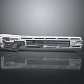 Futuristic White And Gray Weapon With Long Design Intricate Lines Reflective Surface And Reflection