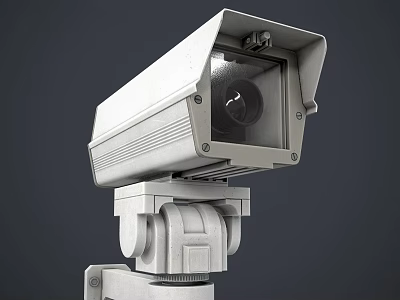 Professional Outdoor Surveillance Camera With Durable Weatherproof Housing And Mounting Bracket 3d model