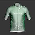 Green Short Sleeve Cycling Jersey Featuring NORISH BANK Print And Decorative Speckles