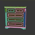 Classic Wooden Dresser With Carved Details And Multiple Drawers Design