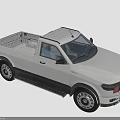 White Single Cab Pickup Truck With Open Bed And Roof Rack Design
