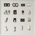 Modern Downlights And Spotlights With Various Designs For Home Interior Lighting 3d model